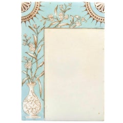 Art Deco Chinoiserie Floral Aqua Porcelain Menu