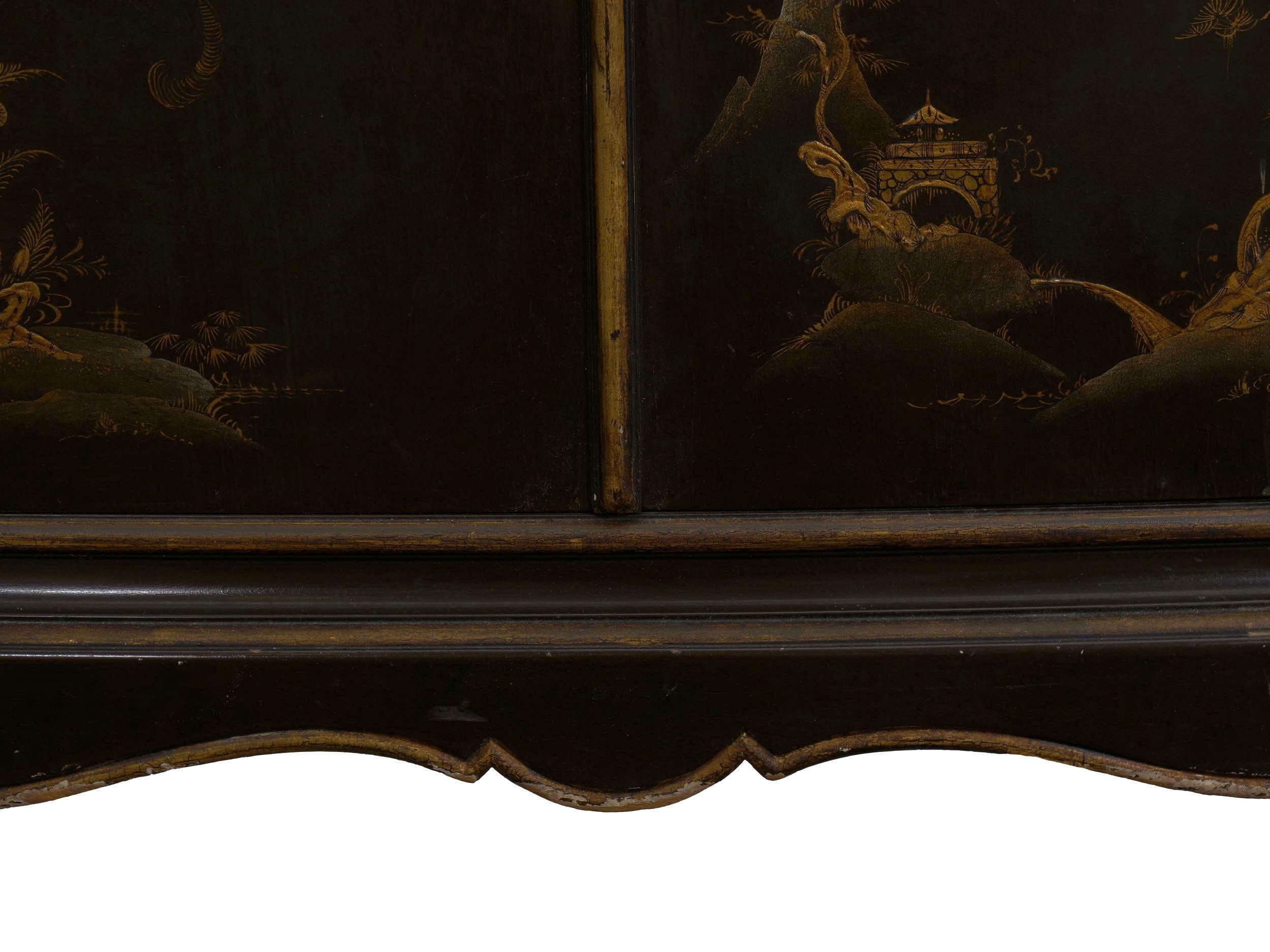 Art Deco Chinoiserie Mirrored Top Chest of Drawers Dresser, circa 1940s 10