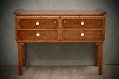 Art Deco "Chinoiserie" Walnut Austrian Commode and Chest of Drawers, 1930