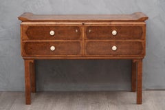 Art Deco "Chinoiserie" Walnut Austrian Commode and Chest of Drawers, 1930