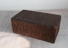 Art Deco Chocolate Shagreen Cigarette Box, English, circa 1930