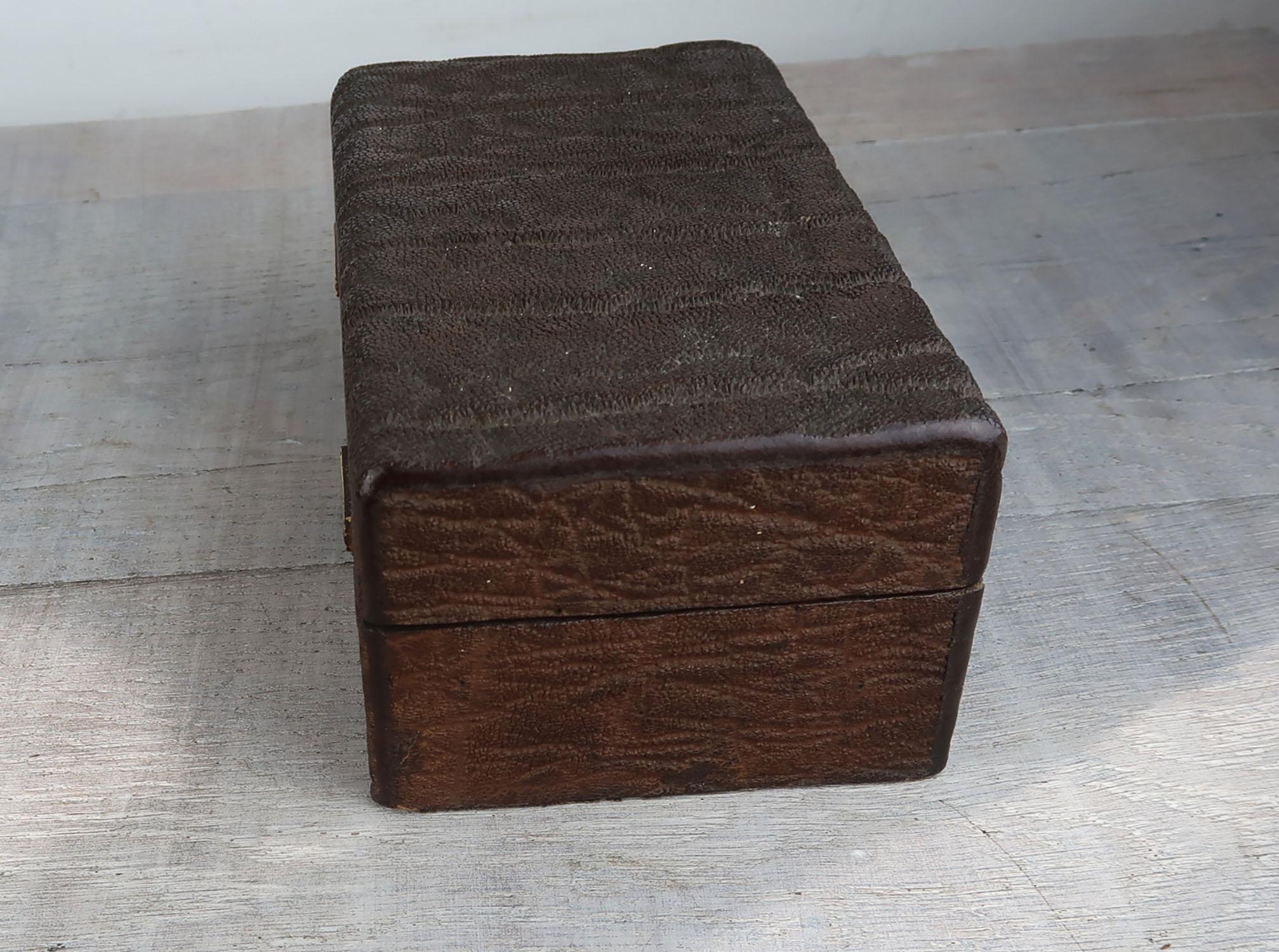 Mid-20th Century Art Deco Chocolate Shagreen Cigarette Box, English, circa 1930