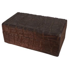 Art Deco Chocolate Shagreen Cigarette Box, English, circa 1930