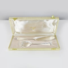 Service à poisson Art Déco Christofle Boreal en métal argenté Design Luc Lanel