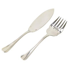 Art Deco Christofle Boreal Silver Plated Fish Serving Set Design Luc Lanel