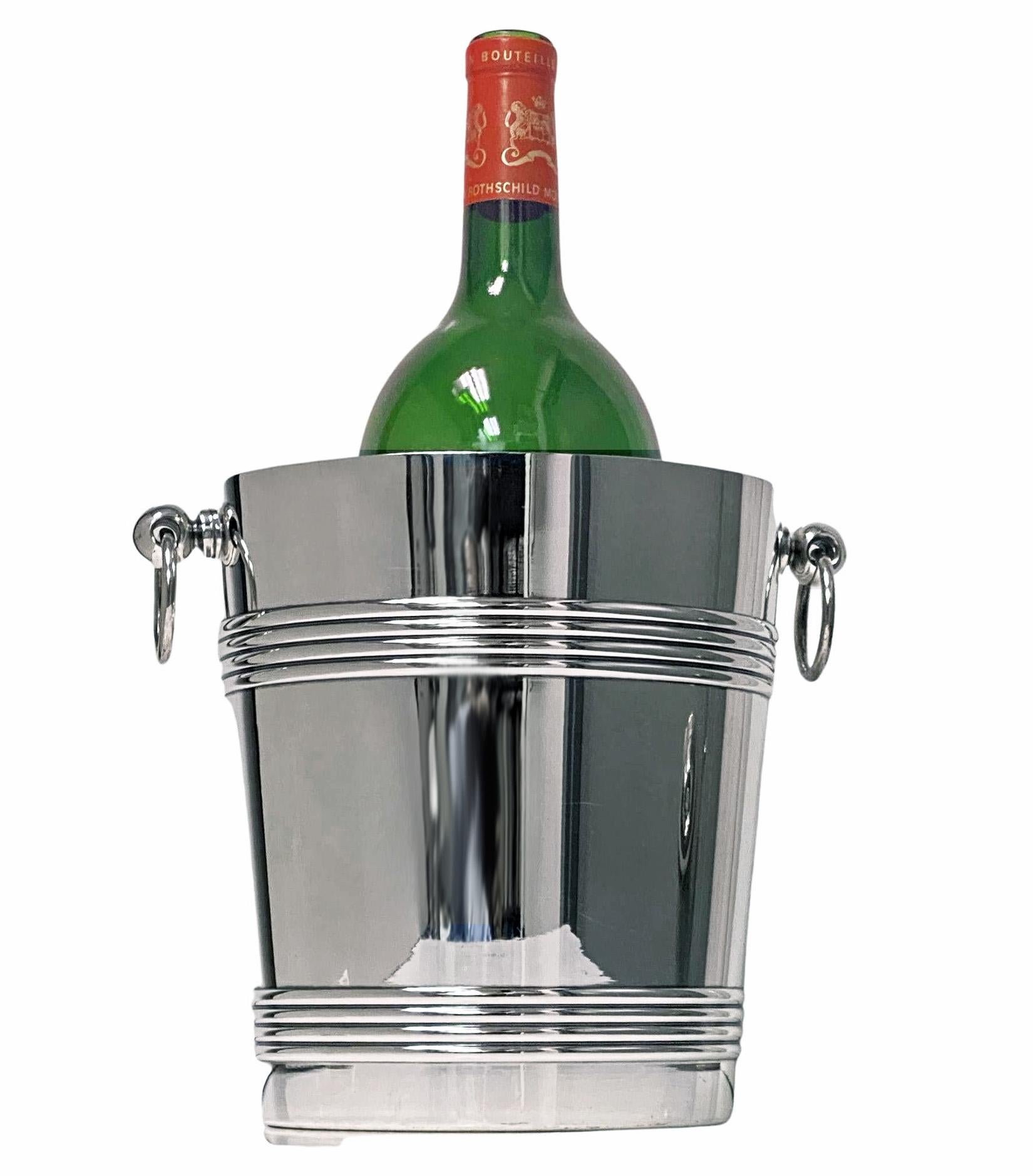 French Art Deco Christofle Silver Plate Cooler, France, circa 1940