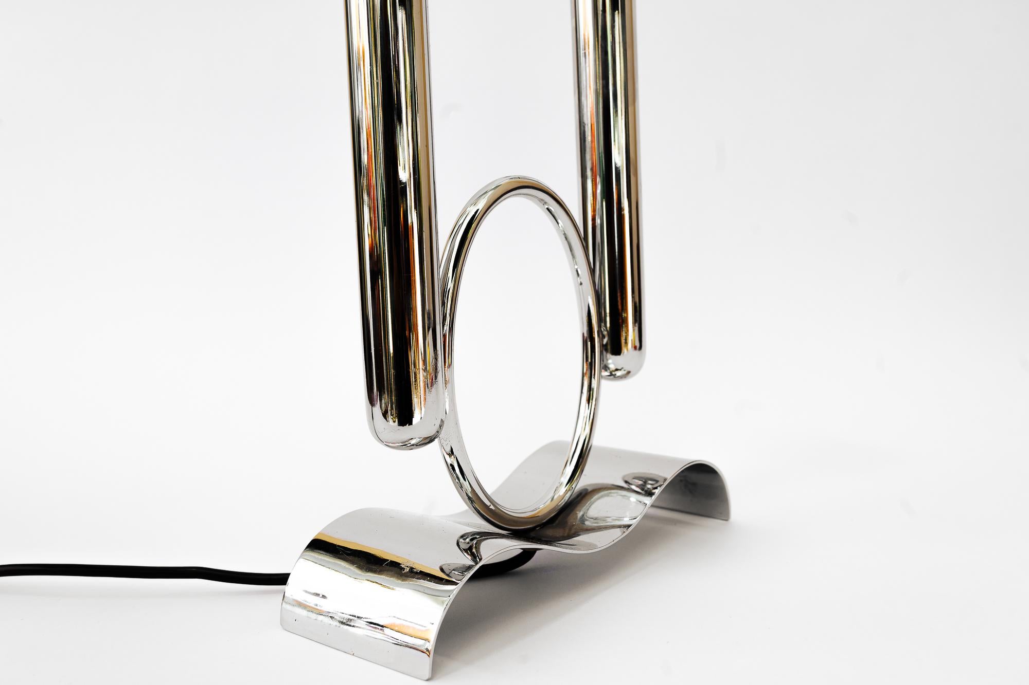 Chrome Art Deco Chrme Table Lamp Vienna Around, 1920s For Sale