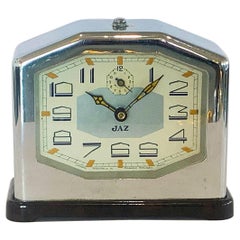 Vintage Art Deco Chrome and Bakelite Clock by JAZ