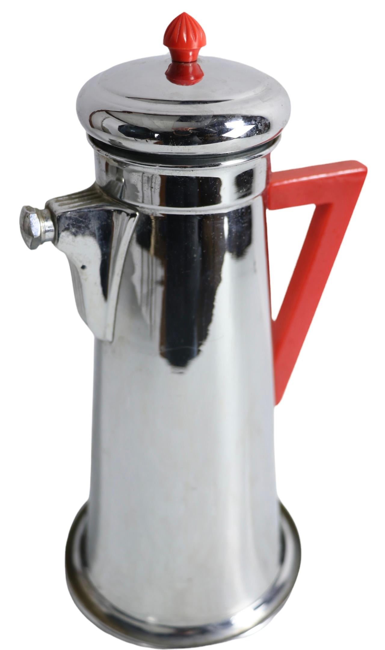 American Art Deco Chrome and Bakelite Recipe Cocktail Shaker by Forman Bros, Ca. 1930's