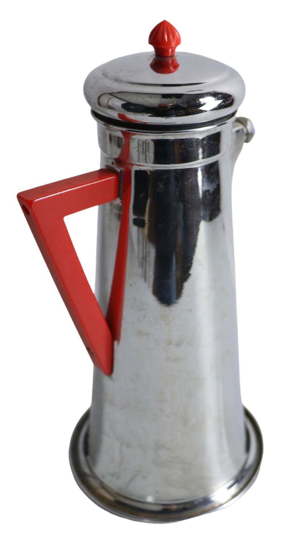 20th Century Art Deco Chrome and Bakelite Recipe Cocktail Shaker by Forman Bros, Ca. 1930's