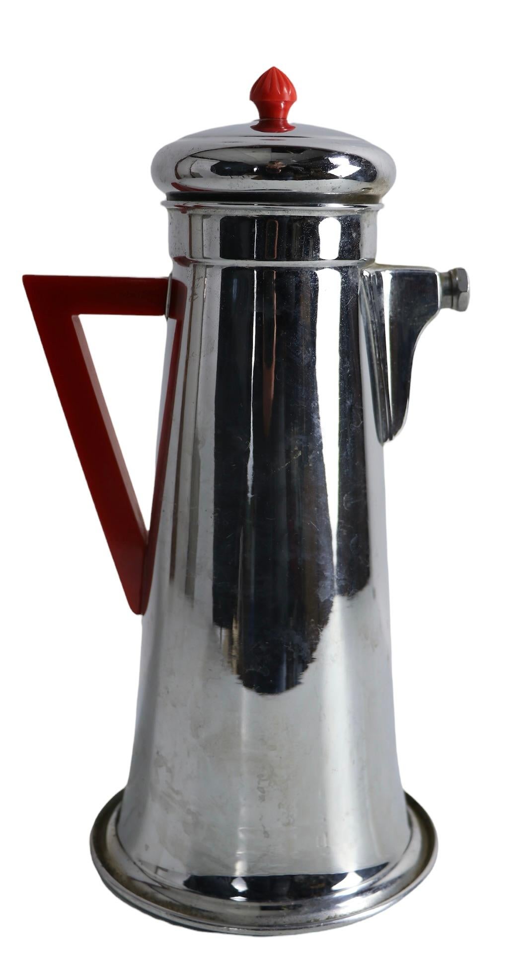 Art Deco Chrome and Bakelite Recipe Cocktail Shaker by Forman Bros, Ca. 1930's 2