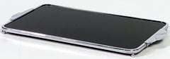 Art Deco Chrome and Black Glass Rectangular Serving Tray from England