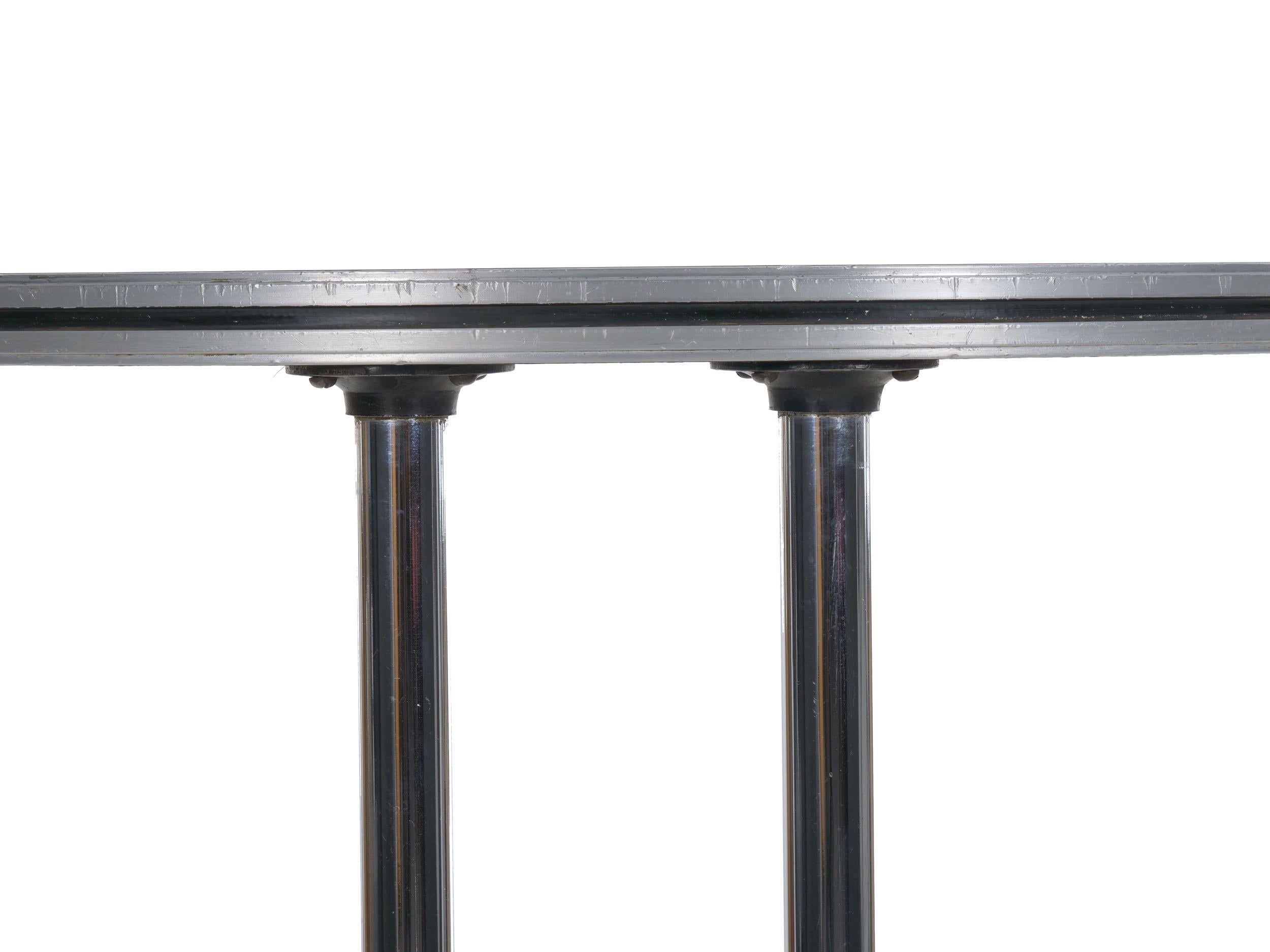 Art Deco Chrome and Black Lacquer Demilune Side Table by Royalchrome circa 1930s 1