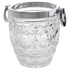 Art Deco Chrome and Crystal Champagne Ice Bucket by Alois Straszak for Le Crabe