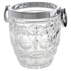 Art Deco Chrome and Crystal Champagne Ice Bucket by Alois Straszak for Le Crabe