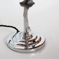 Art Deco Chrome and Glass Table Lamp Some Replacement Parts