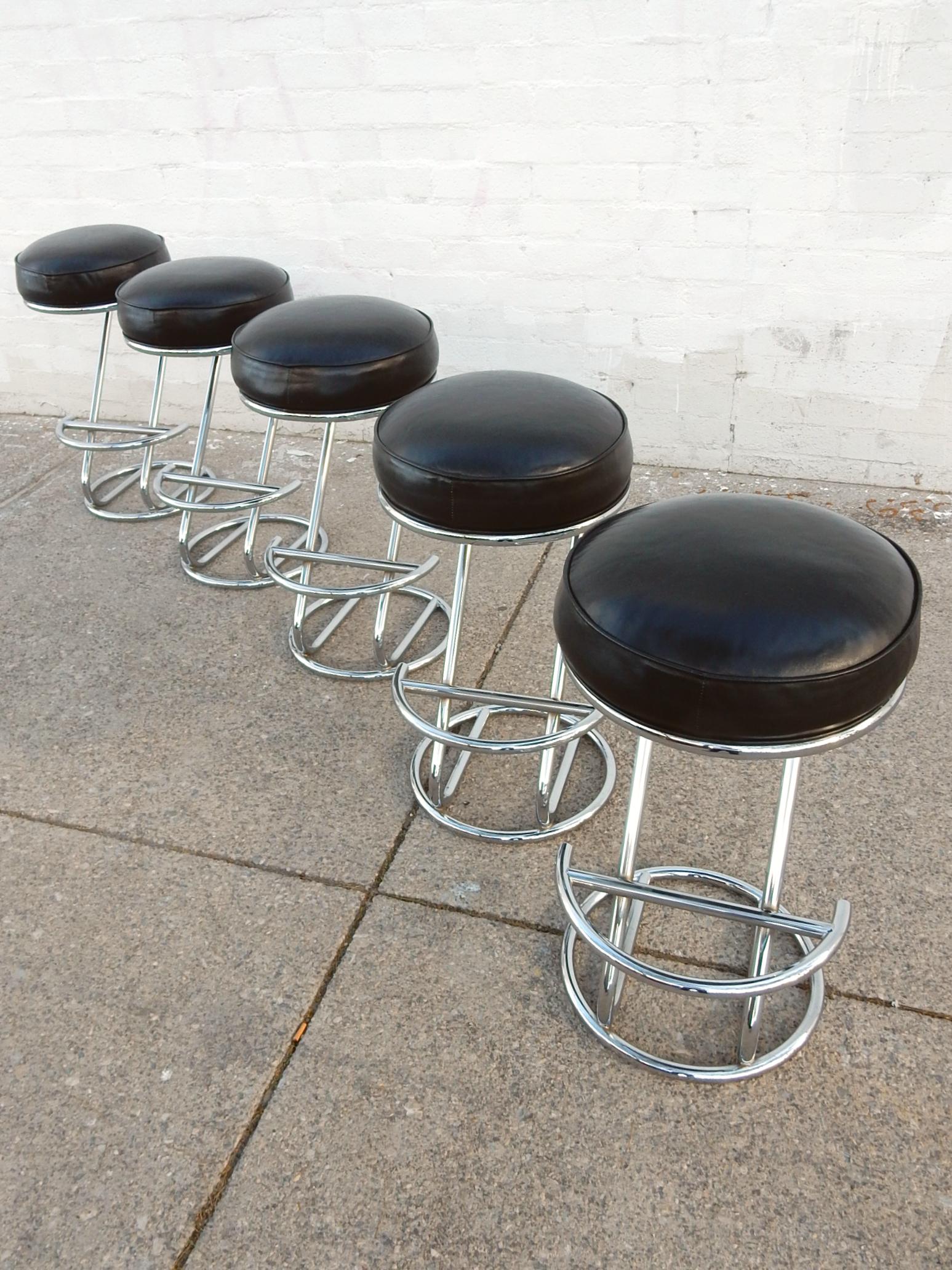 chrome and leather bar stools