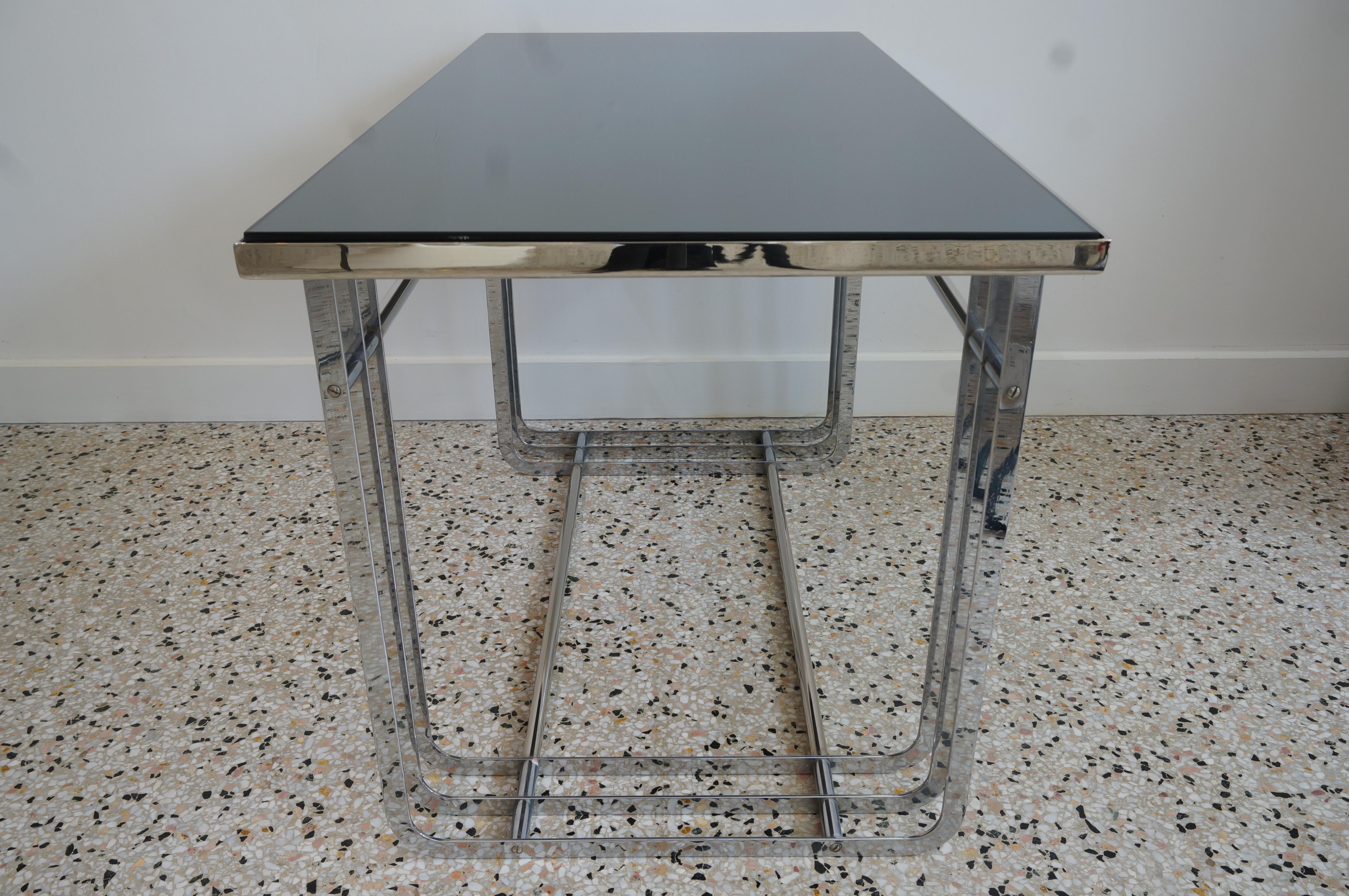 American Art Deco Chrome and Mirror Cocktail Table