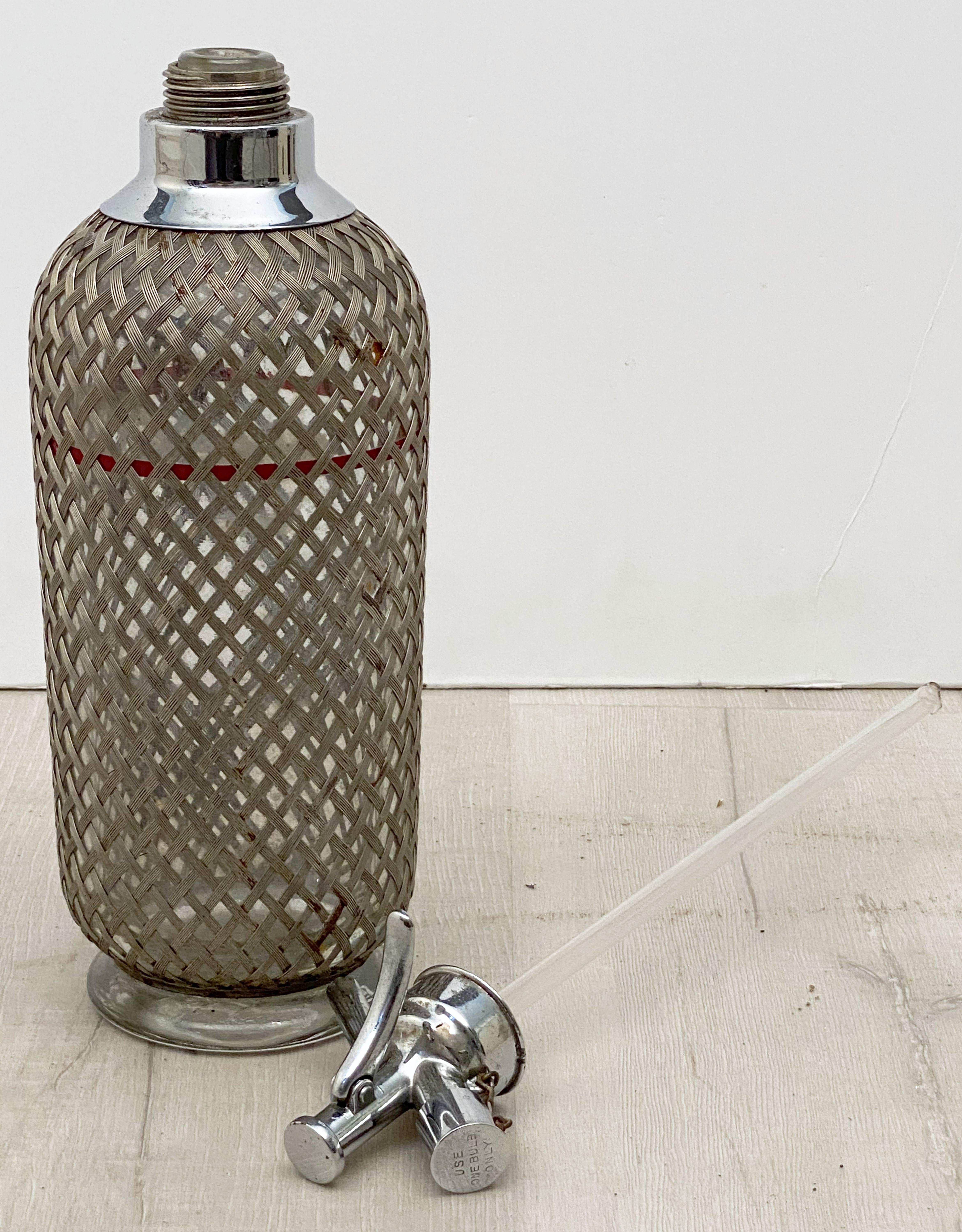 Art Deco Chrome and Wire Mesh Soda Siphon by Sparklets of London 4