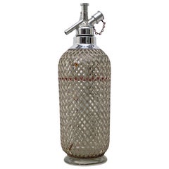 Art Deco Chrome and Wire Mesh Soda Siphon by Sparklets of London