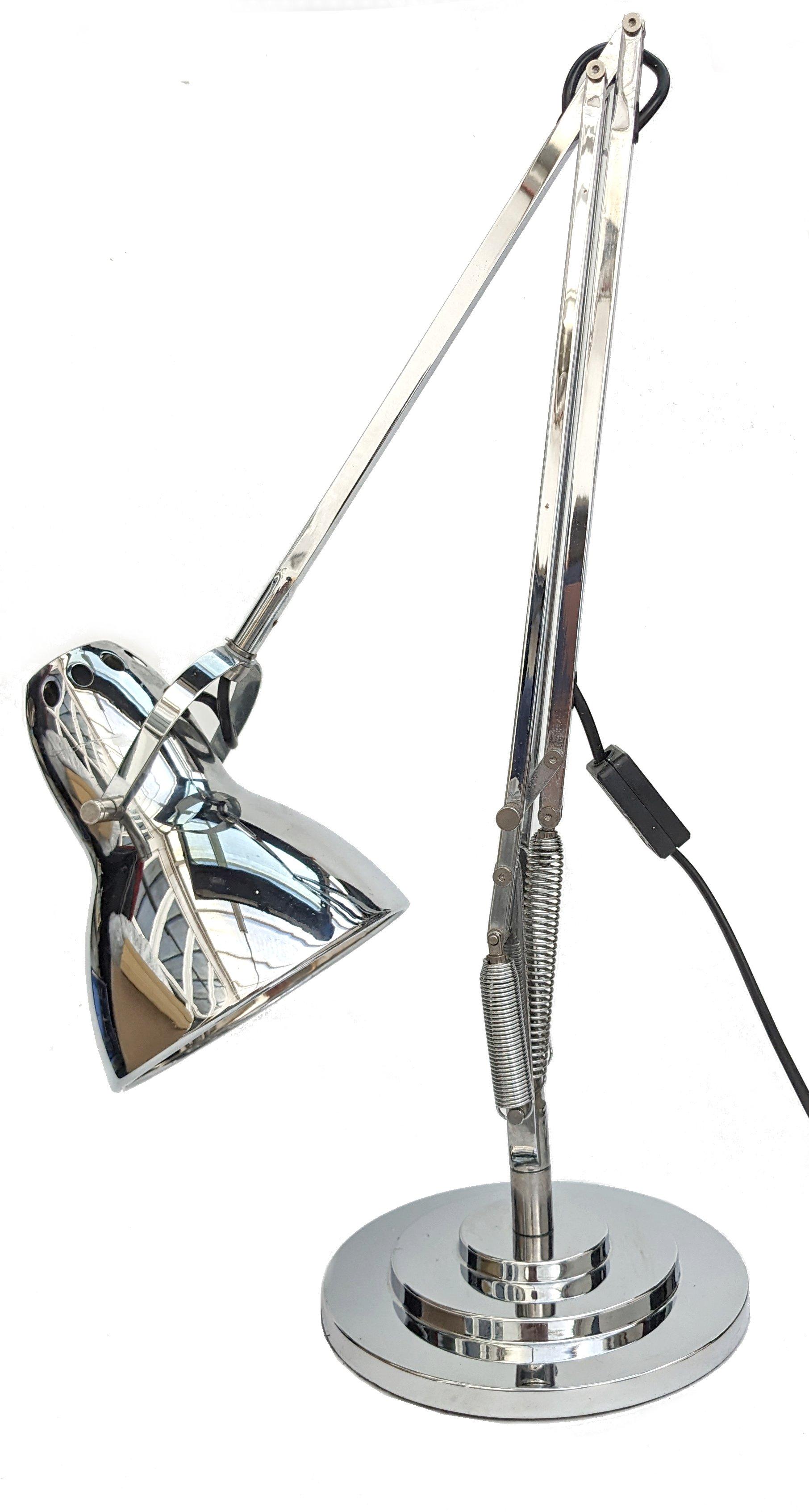 For your consideration is this fabulous Anglepoise lamp by Herbert Terry, England. Originally these lamps had a painted finished , this example has been fully stripped down re-chromed and re-wired with a clicker switch. In perfect working order this