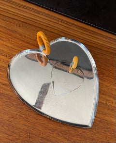 Art Deco Chrome & Bakelite Heart Tray and Spatula by Chase Co.