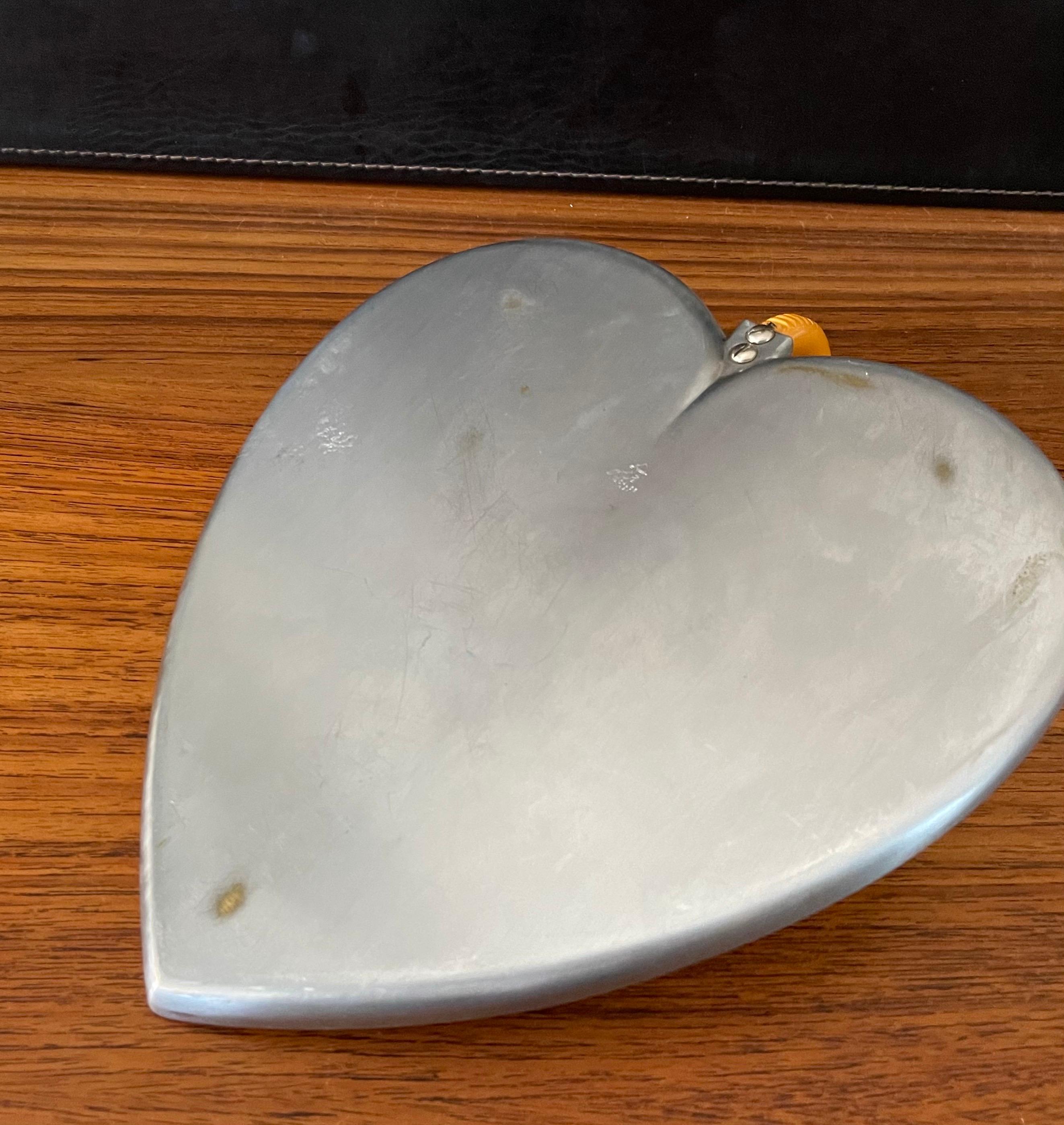 Art Deco Chrome & Bakelite Heart Tray and Spatula by Chase Co. 1
