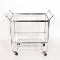 Art Deco Chrome Bar Cart by Treitel Gratz NYC circa 1930s