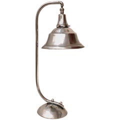 Vintage Art Deco Chrome Bell Shade Desk Lamp
