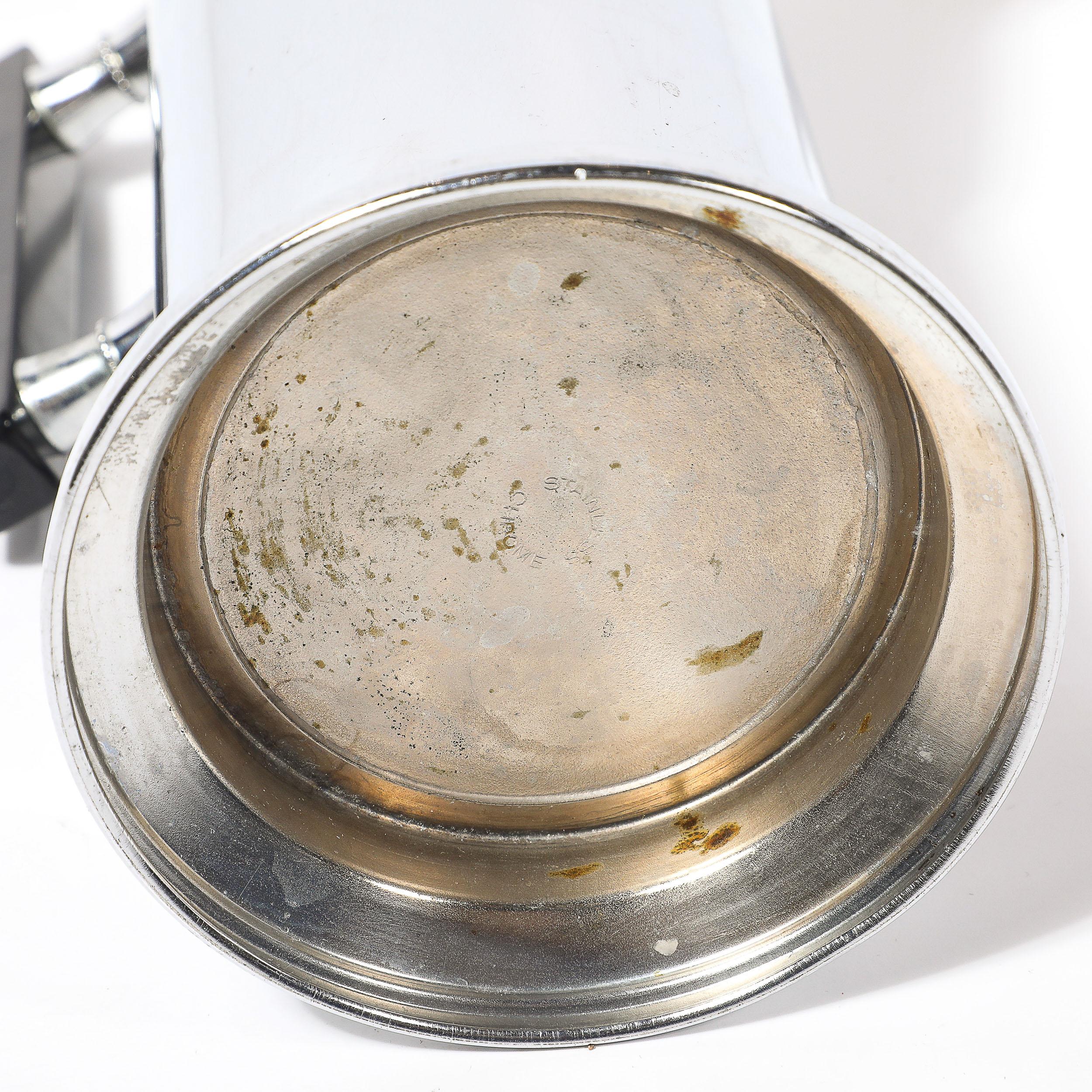 Art Deco Chrom & Schwarz Bakelit Cocktail Shaker im Angebot 7