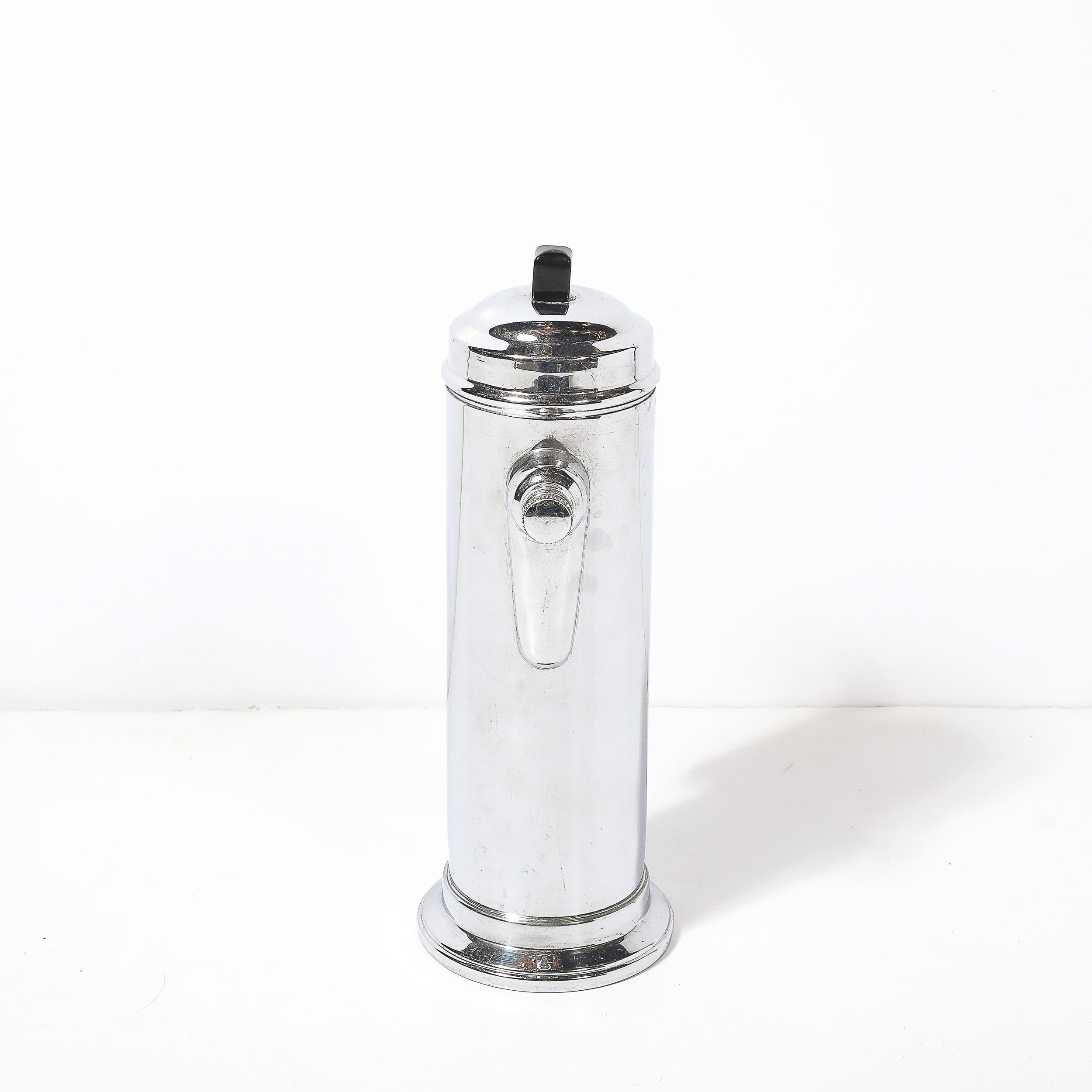 Art Deco Chrom & Schwarz Bakelit Cocktail Shaker im Zustand „Hervorragend“ im Angebot in New York, NY