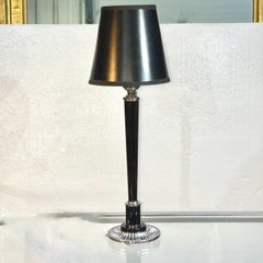 Art Deco Chrom & Schwarz Langgestreckte, konische Lampe