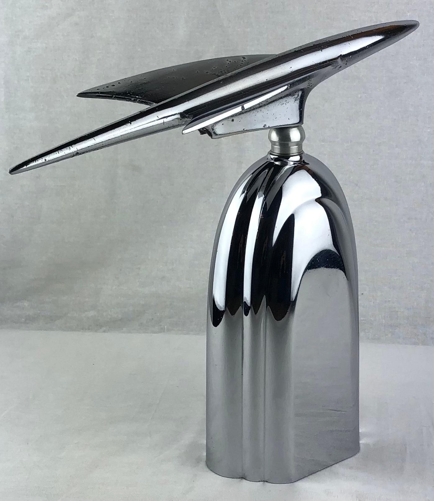 American Art Deco Chrome Car Mascot Sculpture