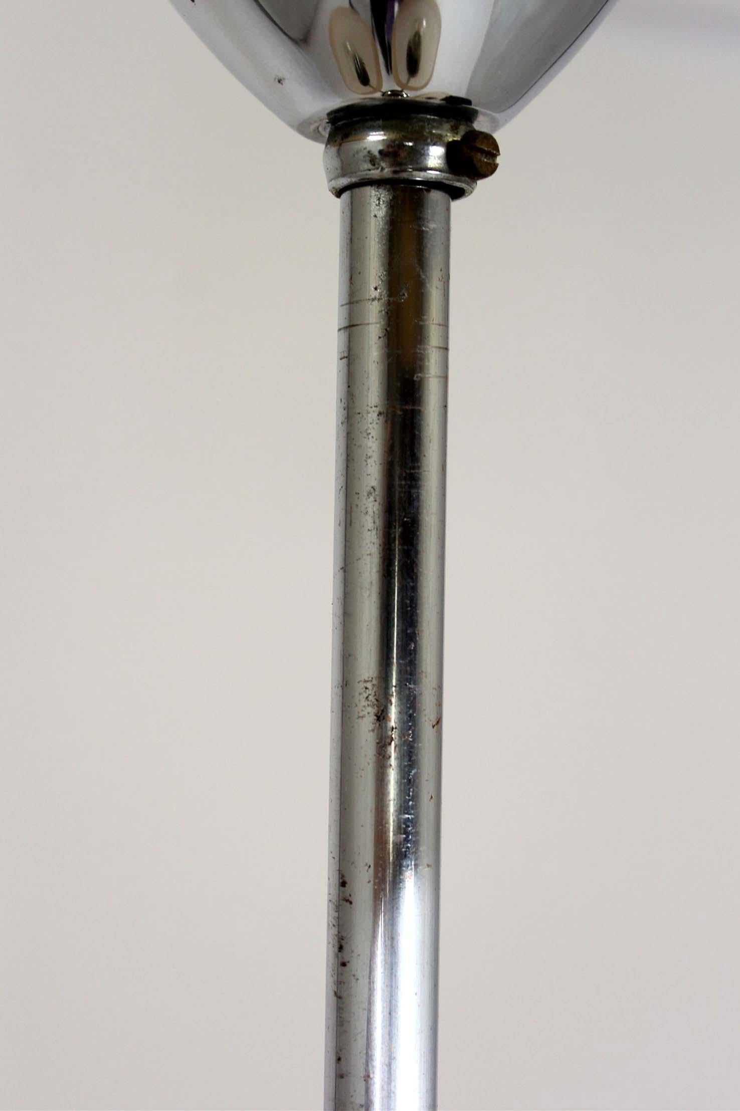 Art Deco Chrome Chandelier by ESC, Czechoslovakia, 1930s–1950s For Sale 5