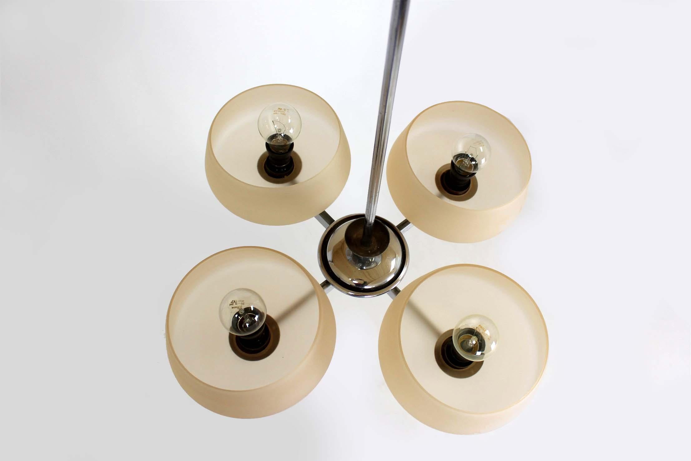 Art Deco Chrome Chandelier by ESC, Czechoslovakia, 1930s–1950s For Sale 7