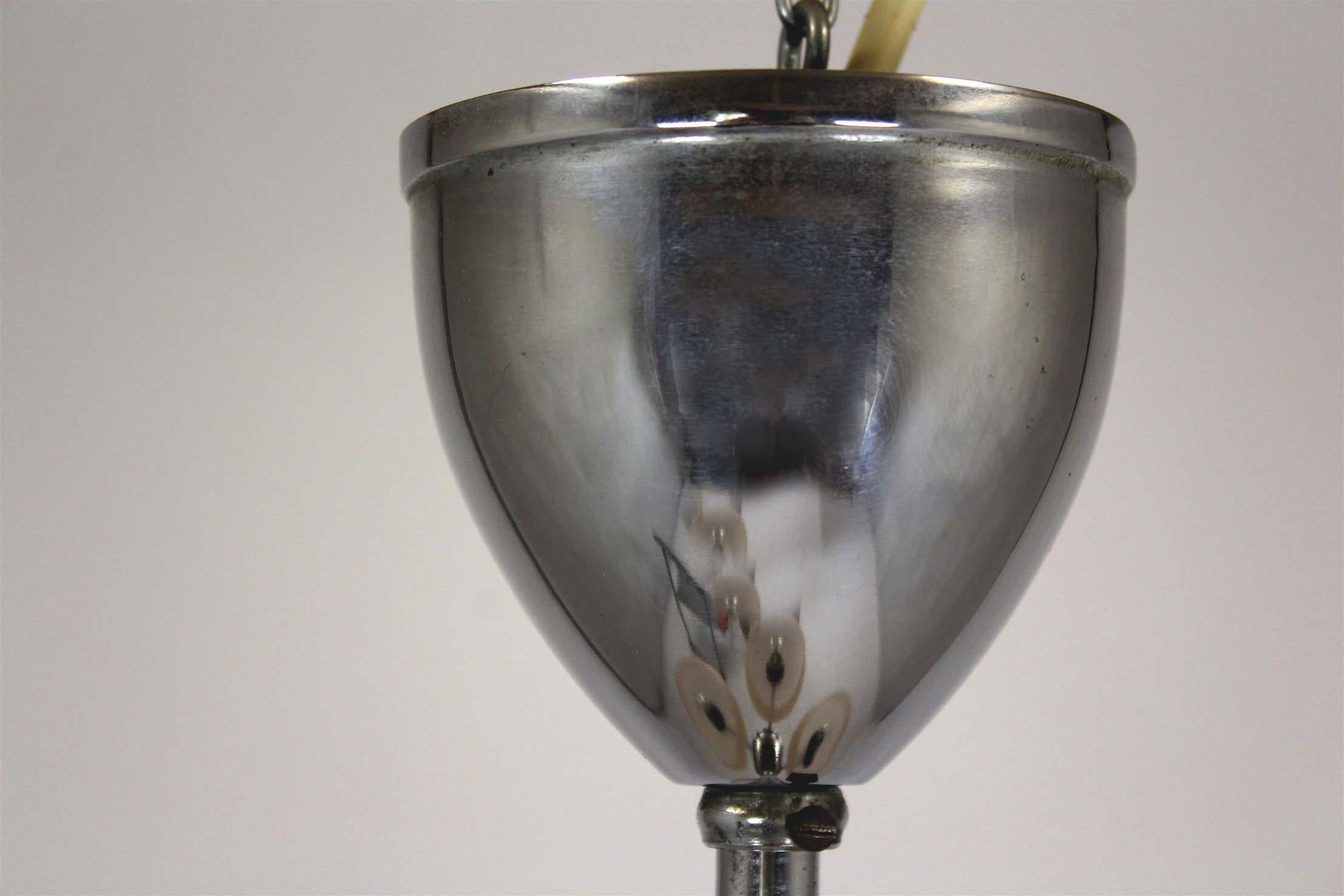 Art Deco Chrome Chandelier by ESC, Czechoslovakia, 1930s–1950s For Sale 4