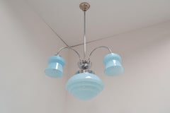 Lampadario Art Deco cromato, anni '30