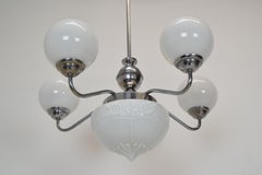 Lampadario Art Deco cromato, anni '30