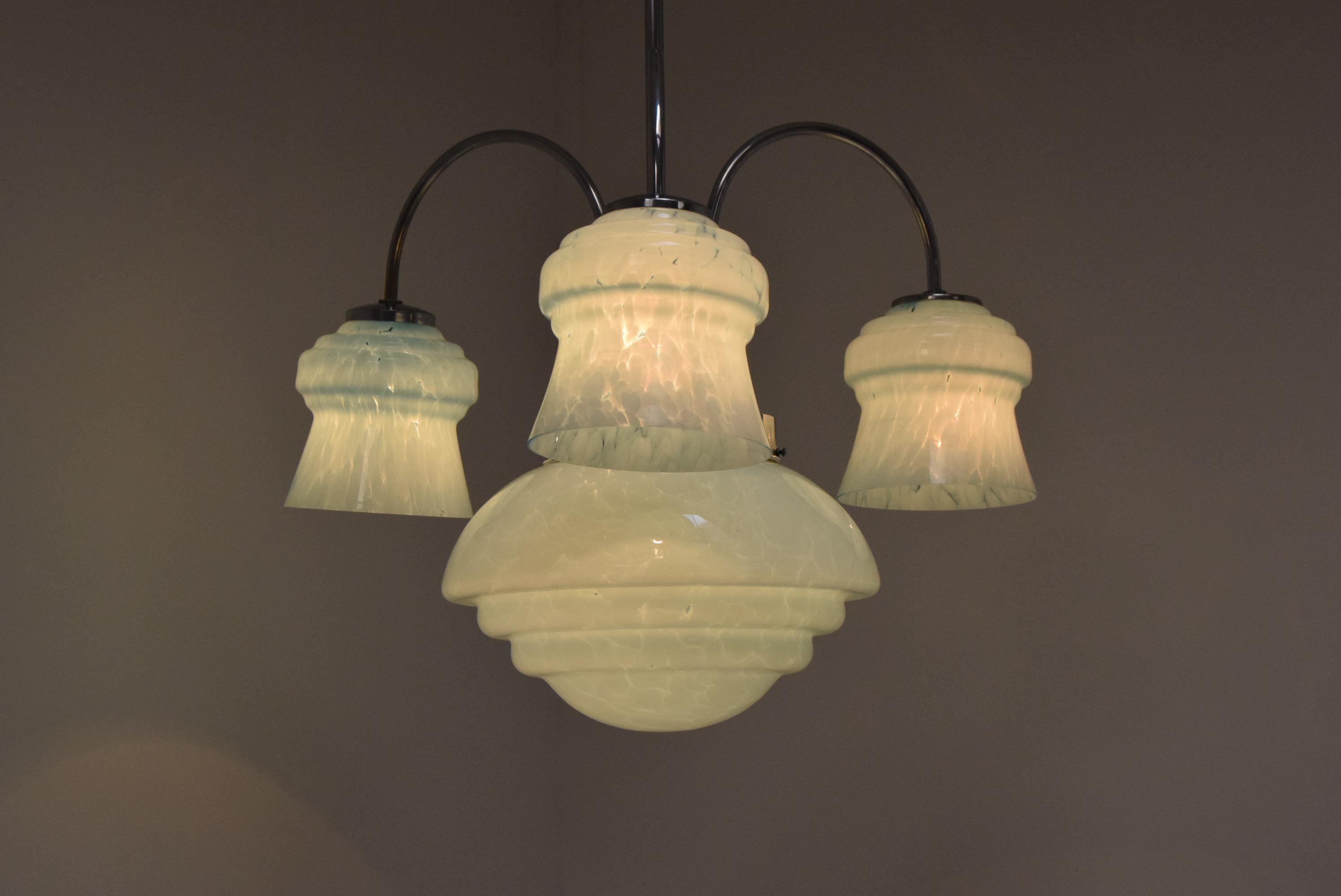 Lampadario Art Deco cromato, anni '30 in vendita 1