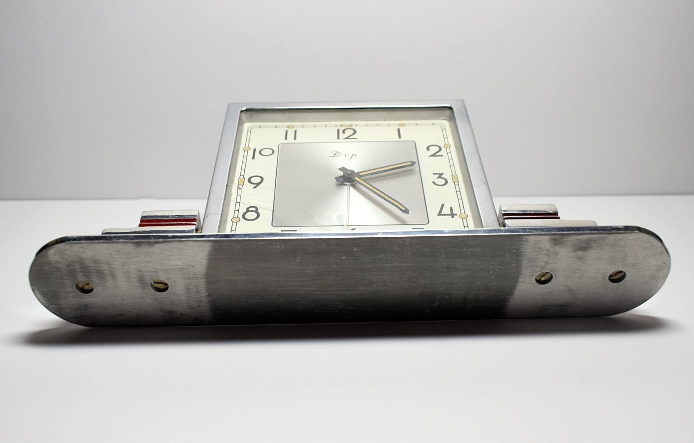 20th Century Art Deco Chrome Clock by Dep, France