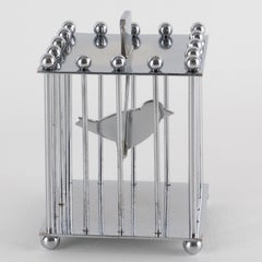 Art Deco Chrome Cocktail Picks, The Bird Cage, France circa 1930
