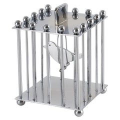 Art Deco Chrome Cocktail Picks, The Bird Cage, France circa 1930