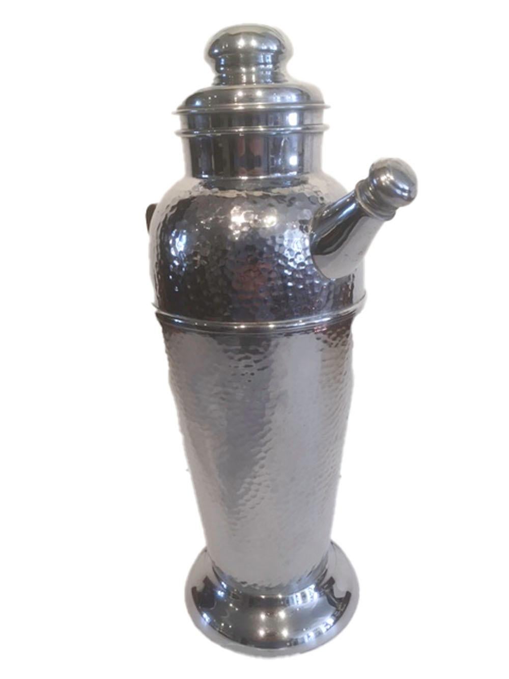 20th Century Art Deco Chrome Cocktail Shaker with Black Bakelite Handle, Marked Keystonware