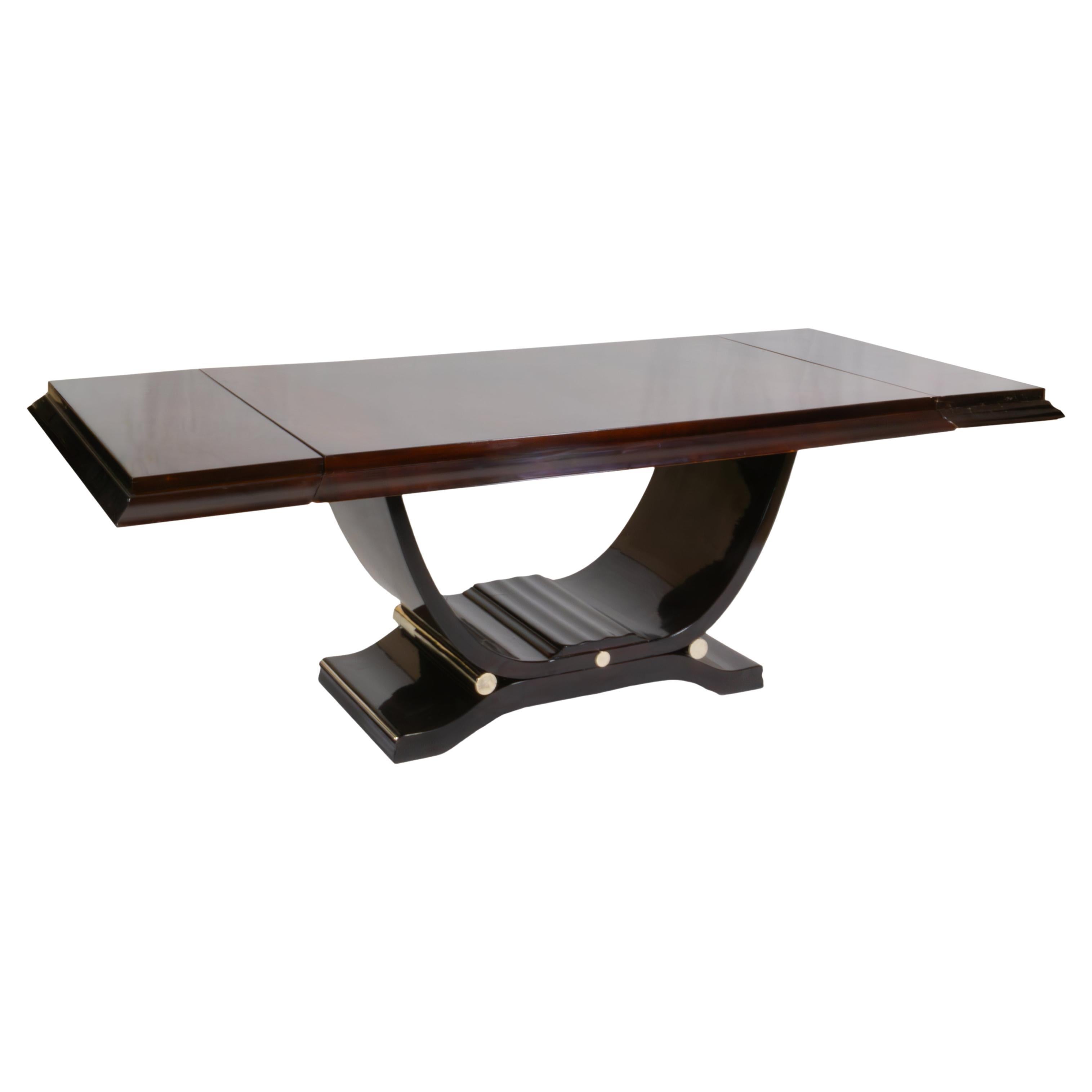 Table de salle à manger Art Déco chromée 20ème siècle