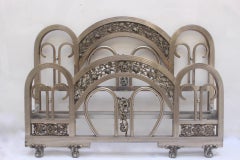 Art Deco Chrome Double Bed Headboard and Foot Part, 1930s