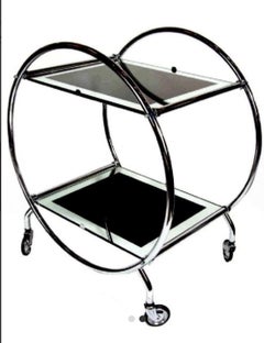 Art Deco Chrome Drinks Trolley
