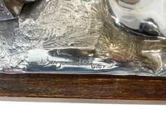 Art Deco Chrome Ente und Schnecke Cocktail Pick Stand und Picks von Benjamin Rabier