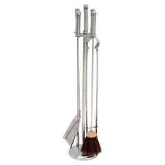 Utensilios Cromados Art Decó para Chimeneas, 5 Uds.