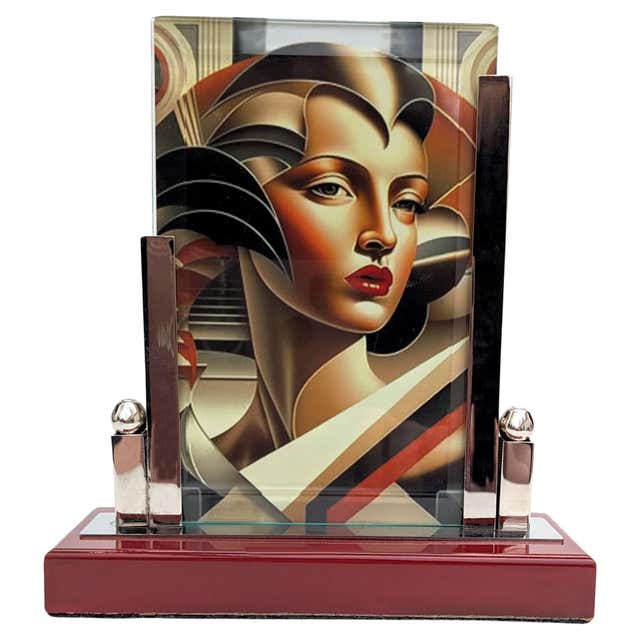Reversible Photo Frame Pair of Large English Art Deco Chrome Reversible Free Standing Photo ...