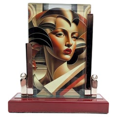 Art Deco Chrome & Glass Free Standing Picture Frame, c1930